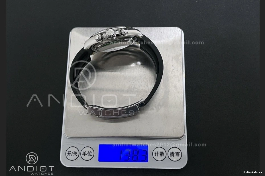 Best 813 Oysterflex V2 Stick 1:1 Daytona Strap Edition 126519 Dial on (Weighted) VSF Silver VS4131 Black Stretchable 0227